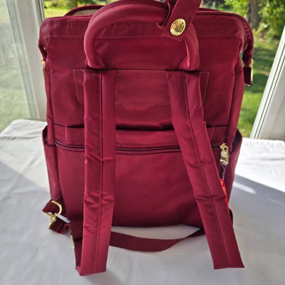 Samantha Brown Army Burgundy Travel Backpack - Picture 3 of 11